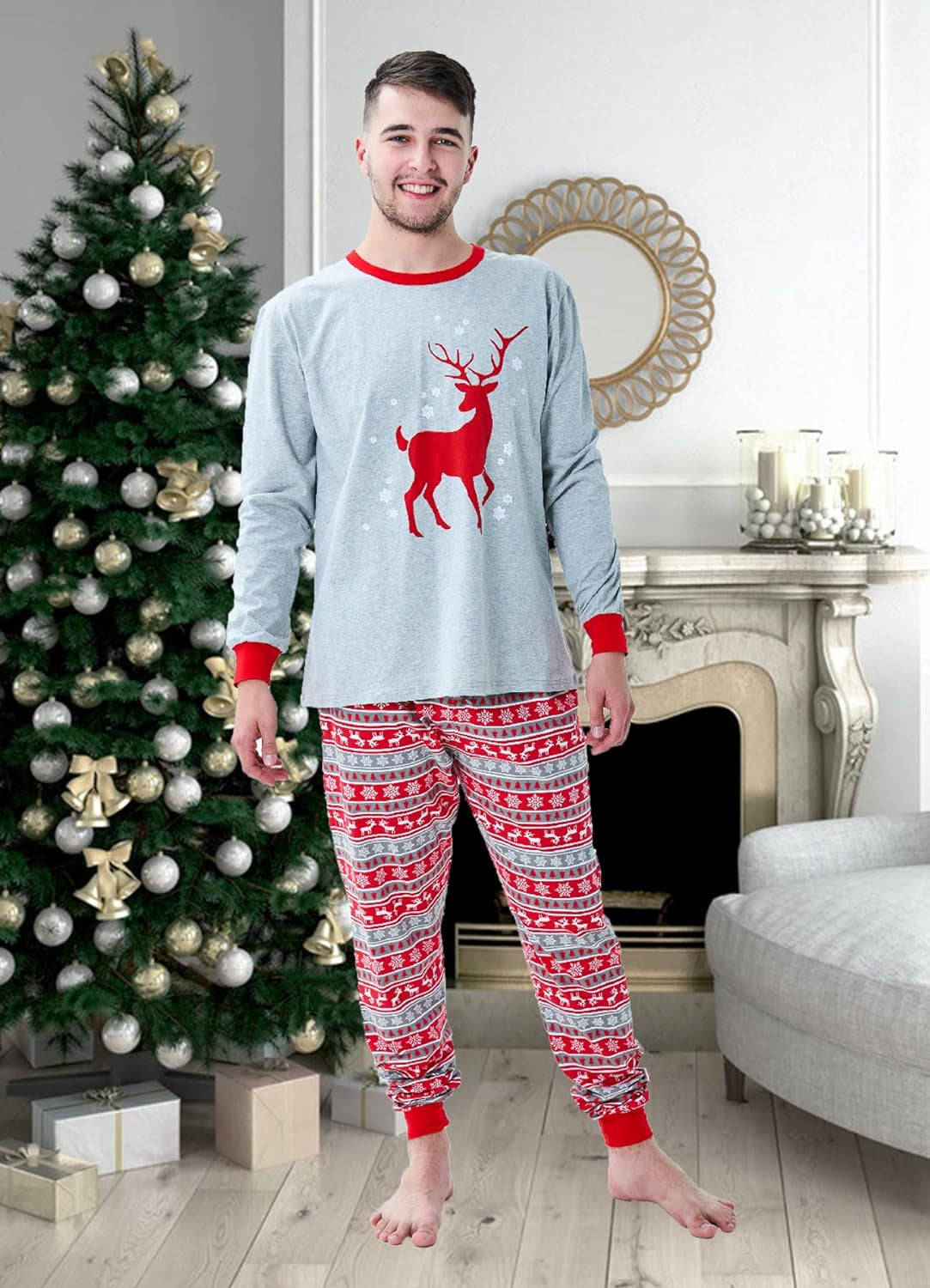 Family Matching Christmas Holiday Pajamas Mens Pjs Womens Clothes Party Sleepwear