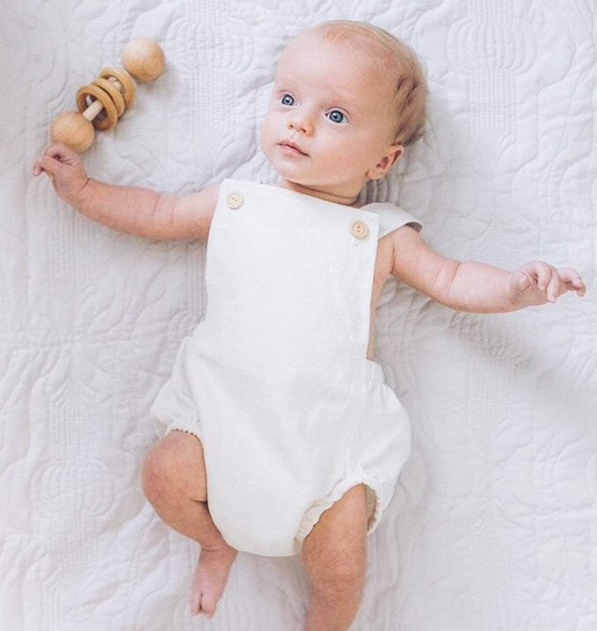 Newborn Baby 1 Piece Summer Romper Baby Girl Boy Solid Color Jumpsuit Sleeveless Backless Overalls Outfits