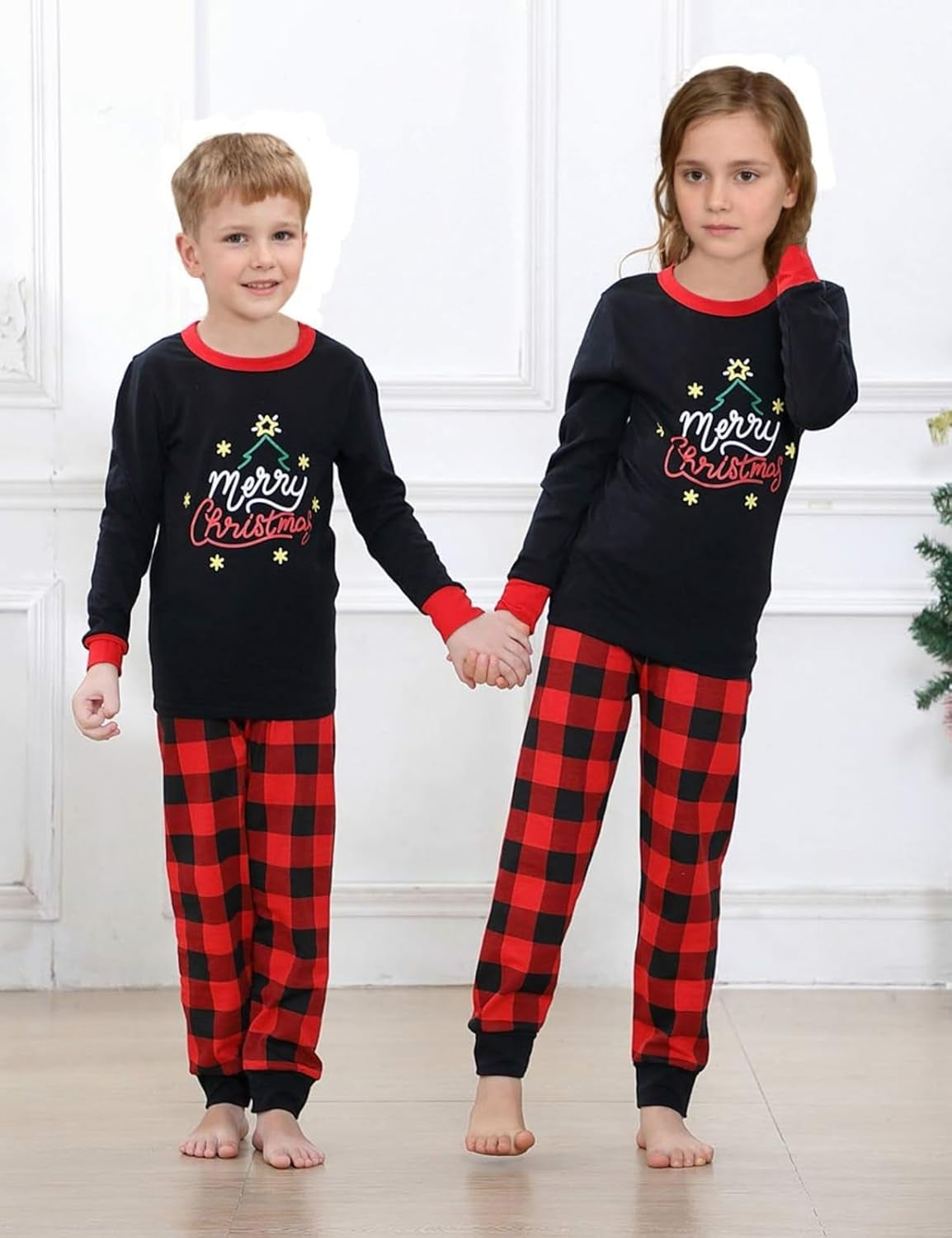 Christmas Pajamas Family Matching Sets for Unisex Women Men Kids Xmas Long Sleeves Sleepwear Pjs