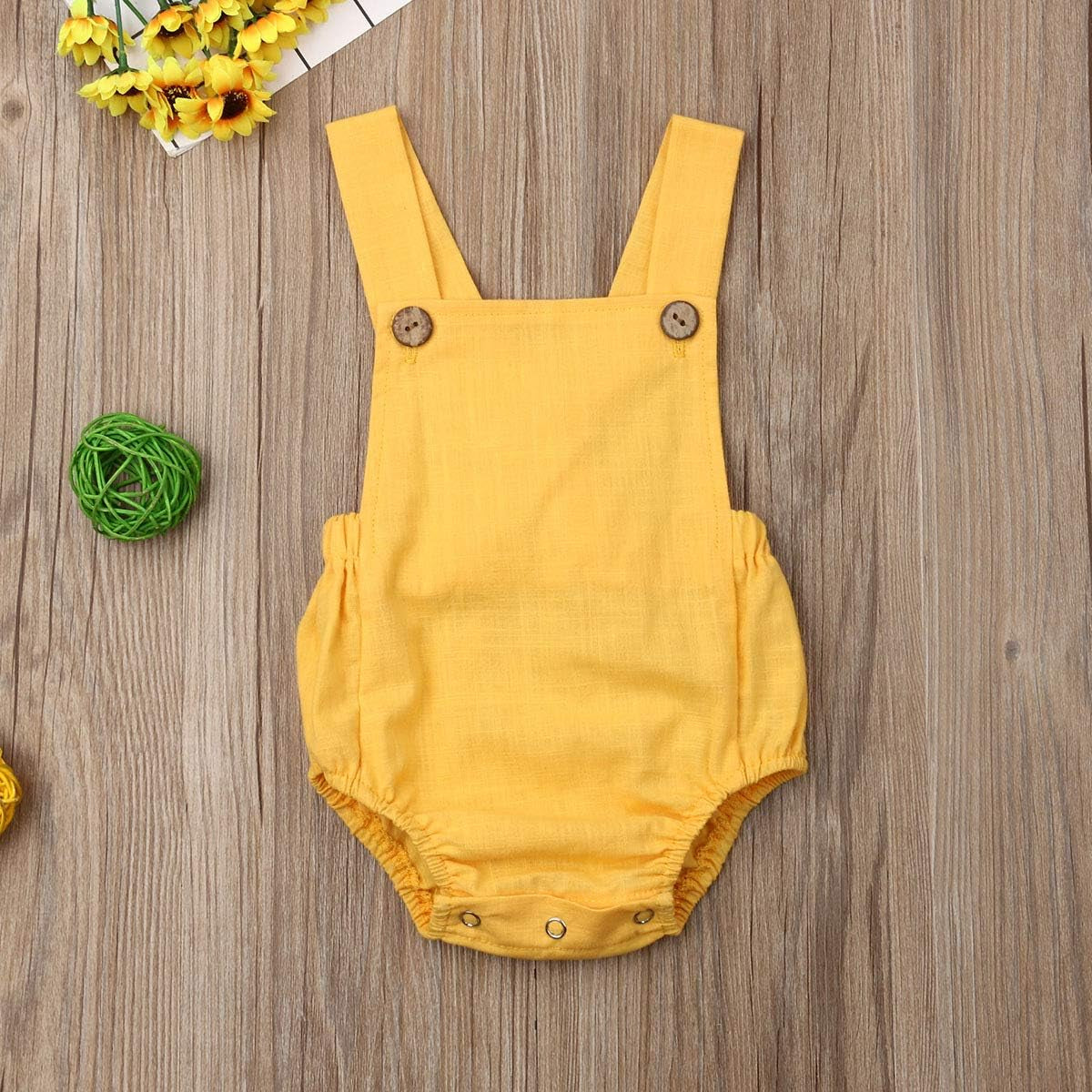 Newborn Baby 1 Piece Summer Romper Baby Girl Boy Solid Color Jumpsuit Sleeveless Backless Overalls Outfits