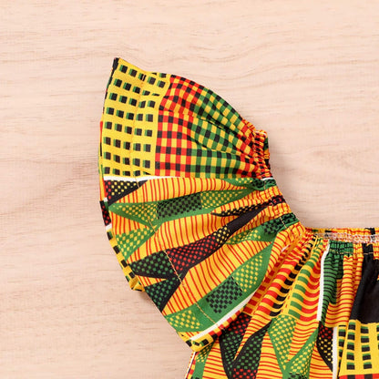 African Baby Clothes Girl Dashiki Ankara Outfit Set